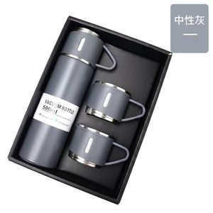 500ml Stainless Steel Vacuum Flask Thermos Bottle with 2 Extra Cups...
