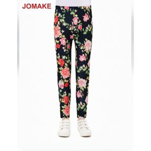 JOMAKE 2-9Y Children's Leggings, Breathable, Black Base with Large Floral Pattern