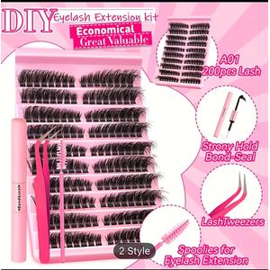 SHEIN 80D Cat Eye, Tweezer, Spoolie, Bond And SealSet Eyelashes