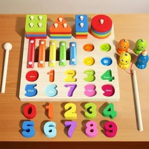 4 in 1 Multifunctional Early Learning Wooden Educational Toy Set -Multi