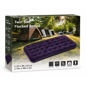 Portable Twin Size Inflatable Airbed with Free Pump - Blue