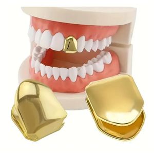 Single Gold Tooth Grillz – Hip Hop Style Dental Mouth Cap – Gold Plated