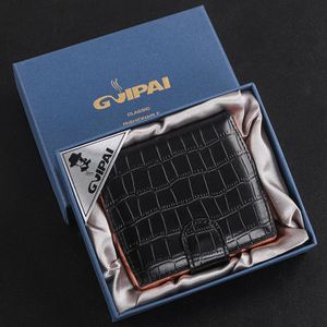 NIKIHONG Leather Cigarette Case Can 10pcs Cigarettte Box Storage Holder for Men with Gift Box(Black)
