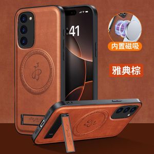 TECNO Spark 40 Pro (+) Plus High Quality MAGSAFE, Wireless Charging luxury leather Case With Kick-Stand - Brown 