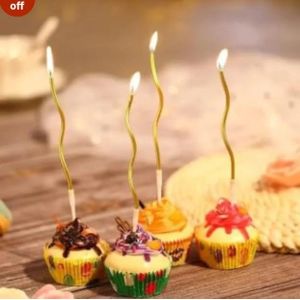AD 6pcs Decorative Candle Cake Topper - Gold