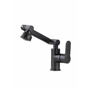 Multifunctional Arm Kitchen Sink Faucet 360° Flexible Hot Cold Mixer Tap / Baking Finish Without Pipe - Black