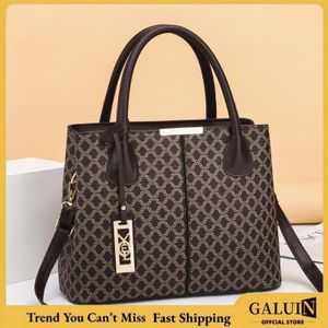 GALUIN Classic Monogram Women Handbag, Removable Strap Dual-use Daily Shoulder Bag