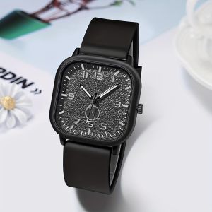 Women's Watch Casual Silicone Strap Business Luxury - Black