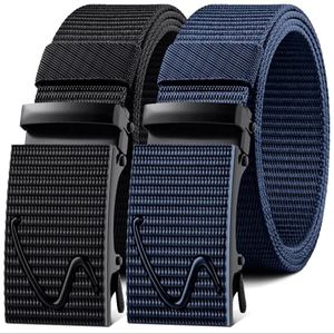 GtyGo 2 Pieces  Nylon Automatic Buckle Belts  black-blue