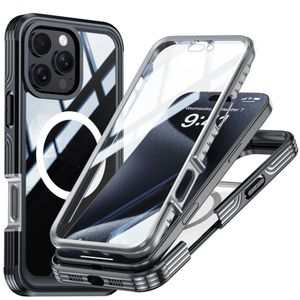 Sendo Phone Case, Compatible With iPhone 12 Pro Max High Quality 360 Degrees Shockproof Phone Case, MAGSAFE & Wireless Charging Support With Built-In Screen Protector And Fingerprint Unlock - Black