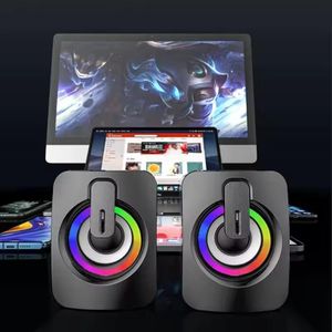 Computer speakers, HIFI stereo, PC speakers with RGB LED lights, computer speakers, desktop computer