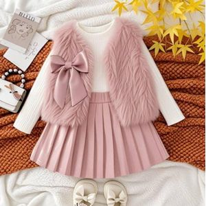 Kids Corner Girl 3Pcs Leather Wear-Pink
