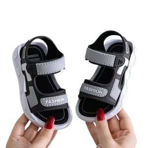 Soft Soled Casual Non-slip Sandals For Boys-White/ Black