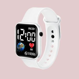 LED Digital Electronic Watch Unisex - White Square Case Anti-Twist Silicone Strap Casual Wristwatch for Kids/Teens/Adults, Ideal Gift for Him & Her