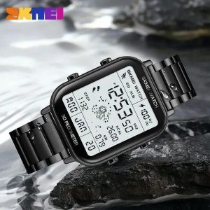 Skmei 1888  multifunctional men stainless steel digital wrist watch-Black