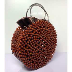 Beads BAG TAMBOURINA IN BROWN 