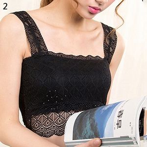 Women's Lace Unlined Triangle Bra Tops Bralette Strappy Bowknot Crop Tops  Vest