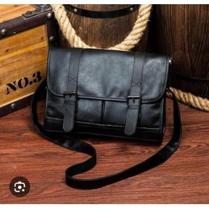 AD  Smart Vintage Leather Authentic 15.6" Laptop Bag - Black 