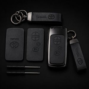 Toyota 3-Button Smart Key Replacement Shell Kit with Protective Frame, Keychain & Screwdrivers