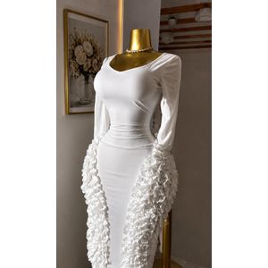 SHEIN White long causal straight dress 
