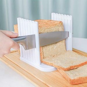1pc Foldable Bamboo Wood Bread Slicer Cutter Toast Loaf Cutting