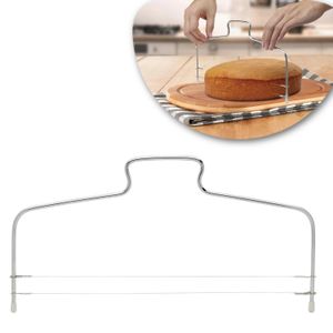 ShebSheb Adjustable 2-Wire Cake Leveler, Stainless Steel Cake Cutter Slicer, 32 × 17 cm/ 12.6 × 6.7 in, a Bread and Layer Cake Cutting Tool