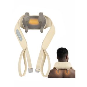  Electric Shoulder & Neck Massager with Heating- 3 Massage MODES 1500mAh 20MIN SESSION MD-065 - Beige 