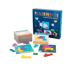 Intelligent Puzzle Challenge – Wooden Tetris Shape Matching Game for Kids (Ages 3+)