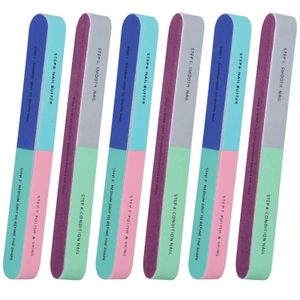 ShebSheb 6 Pack Nail Buffer Block, Nail File and Buffer for Natural Nails, 7‑Step All‑in‑One Smooth, Buff & Shine Tool,  Washable Manicure Set
