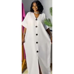 Gyt White neck shot sleeve floor length 