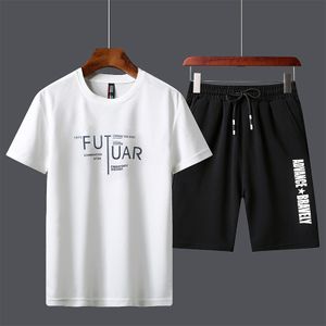 2 In 1 Short Sleeve T-Shirt & Shorts  Set - White/Black