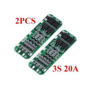 2PCS 3S 20A BMS Lithium Battery 18650 Charger Protection Boa