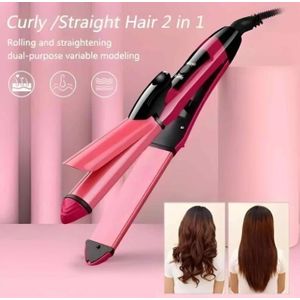 AD Professional 2 - in - 1 Curl and Hair Straightner- Multicolour