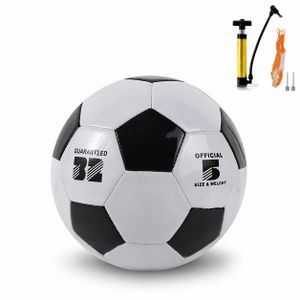 Size 5 Official PU Leather Soccer Leather Football - Size 5 - Multicolour Ball with Pump Needle Net - Professional Training Football for Kids Adults Outdoor Sports Match Gift 
