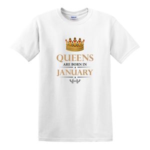 Queens are Born In January T-shirt-White