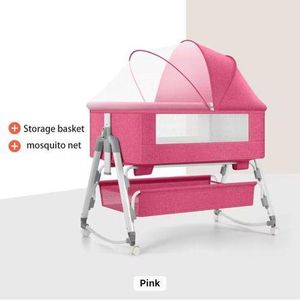 Baby Cot With Mattress - Pink