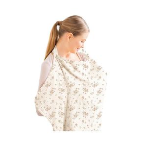 ShebSheb Muslin Nursing Cover for Baby Breastfeeding, Breathable 100% Cotton Breastfeeding Cover with Rigid Hoop for Mother Nursing Apron, Multi-use Carseat Canopy