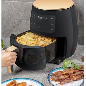 Air Fryer 6L, Healthy Oilless Electric Cooker , Fryers Oven ,LCD Digital Touch Screen with Precise Temperature Control, 1500W -Black