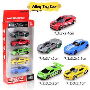 5-in-1 Sedan Car 1:64 Scale Kids Alloy Car Toy, Gliding Sports Car Model Set, Alloy Gift for Boys