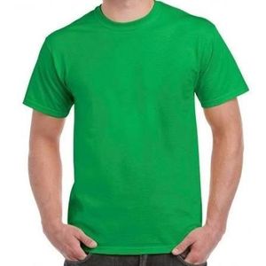 Dou-color Green Plain Thick Polyester Tee Tshirt T-Shirt Round Neck