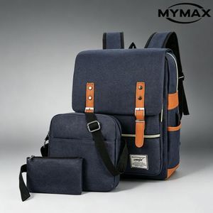 Trim Canvas Backpack Set: Premium Fabric & Stylish Contrast for Modern African Living-Blue & Orange