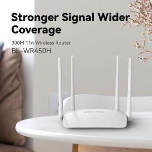 4 An-tennas Wireless Router 300Mbps High Speed WiFi Signal Bo-oster