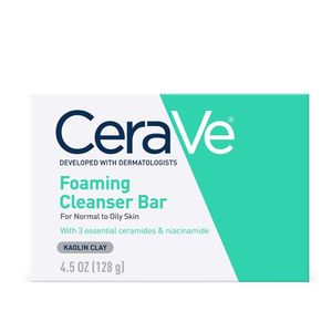 Cerave Foaming Cleansing Bar, Kaolin Clay, Ceramides and Niacinamide - 4.5 oz(128g)
