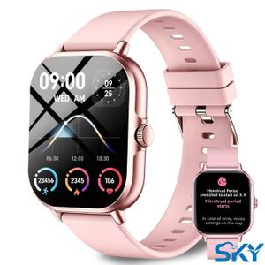 2.2’HD Pink Square Women's Sports Smartwatch  For Fitness Data Tracking