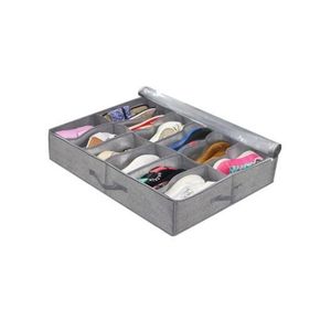 Transparent Foldable Under Bed Shoes Closet Storage Box (L29.53 x W23.62 x H5.91)inch - Grey Flax Tuxture / Style 3