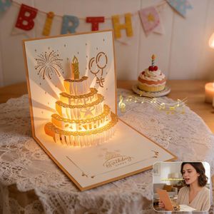 Pop Up Birthday Cards - LED Light & Recordable Sound