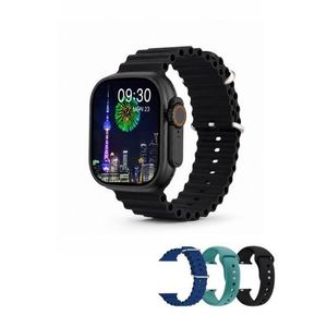 49mm Sports Smart Watch - 4-in-1 Strap Set, Dynamic Island, 10th Gen UI, Supports Wireless Charging, 2.09" HD Large Screen - Black