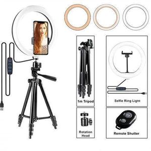 26cm LED Ring Light Tripod For Photography, Video, And Makeup - Black