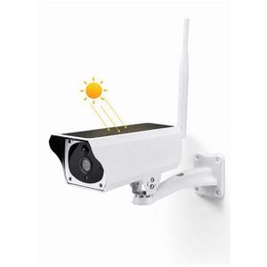 1080P Rechargeable Wi-Fi Solar IP Camera with Night Vision, Motion Detection, TF Card Support & Antenna - (L9 x W18 x H7.5)cm / (L3.54 x W7.09 x H2.95)inch - White