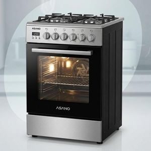 Asano AS-50×50-2 Gas Cooker with Oven & Auto Ignition - Silver
